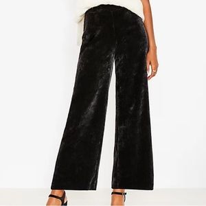LOFT Ribbed Velour Pull On Wide Leg Pants - XL